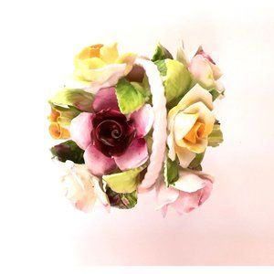 Royal Adderley Bone China Figurine Floral Arrangement in Basket Made in …